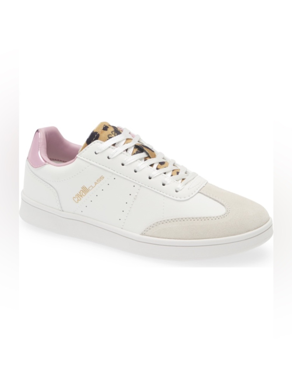 Roberto Cavalli Low Top Sneaker Women 7US 37EU Off White Pink Women New